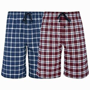 X2 Hanes Men’s Woven Stretch Pajama Shorts 2 Pack Red Navy Cotton Small Total 4